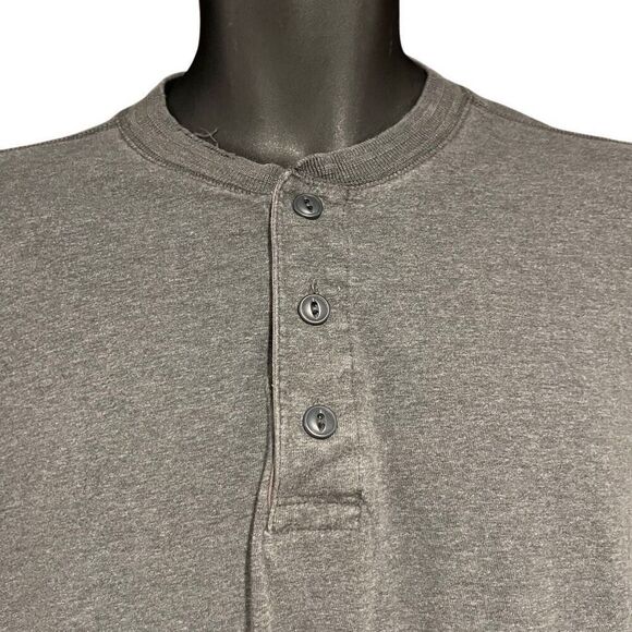Eddie Bauer Gray Long Sleeve Henley Shirt Men’s Medium - Picture 5 of 8